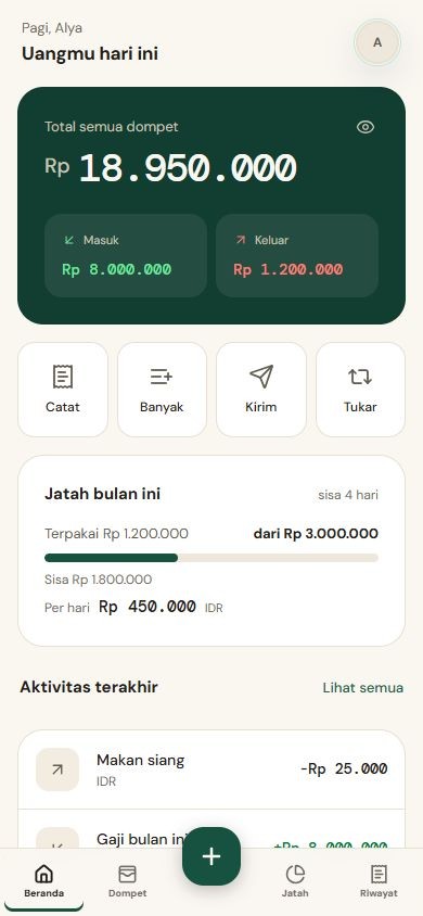 Beranda DANARA dalam mode terang